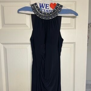 Elegant Dark Navy Sleeveless Dress